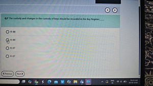 Q.7 The custody and changes in the custody of keys should be re... | Filo