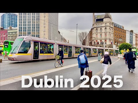 Dublin Ireland 2025 | 4k walking tour of Dublin City Centre | Temple bar Dublin | UHD 60FPS VIDEO