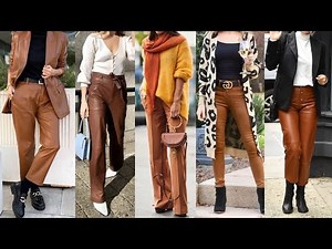 Looks and outfits of different styles and trends with brown pants. Combining pants.