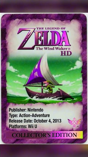 THE LEGEND OF ZELDA WIND WAKER HD ORIGINAL GAME CARD