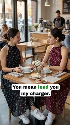 Confused at a Restaurant 🍽️ Borrow vs Lend #englishtips #learnenglish #shorts