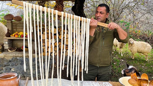 Making traditional Azerbaijani lamb dumplings