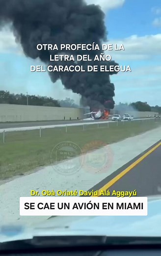 Se Cae Avión en Miami. Letra del Año del Caracol de Elegua. Se continúan efectuando las profecías del Caracol este año 2024, otro avión que se cae. #davidalaaggayu | David Alá Aggayú