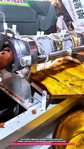 Industrial Screw Oil Press Machine Extracting Vegetable Oil with 45–55% Yield at 60–120 kg per Hour