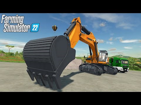 Farming Simulator 22 - LIEBHERR 980 SME Large Crawler Excavator Working In A Stone Quarry