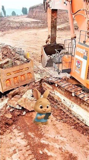 Close-up Drone Review of an Excavator and Dump Truck. #excavator #dumptruck #bulldozer #truck
