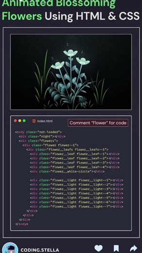 flower growing animation #coding #codingbat #python #correctcoding #javascript #computerscience