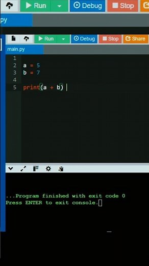 Add Two Numbers Using Python | Super Easy. #shorts #coding #python #programming