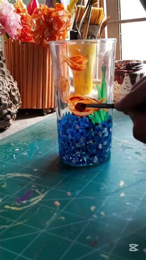 acrylic paint in glass ✨️😨😱|| #shorts #art #satisfying