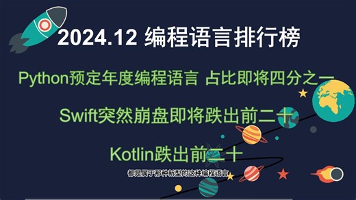 2024.12编程语言排行榜 Python预定年度编程语言 Kotlin跌出前二十