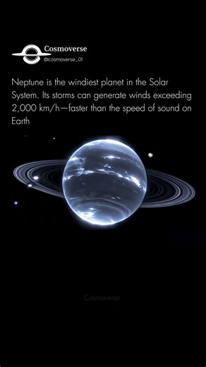 This blue planet looks peaceful... but it's hiding the most powerful winds in the Solar System. 💙🌪️