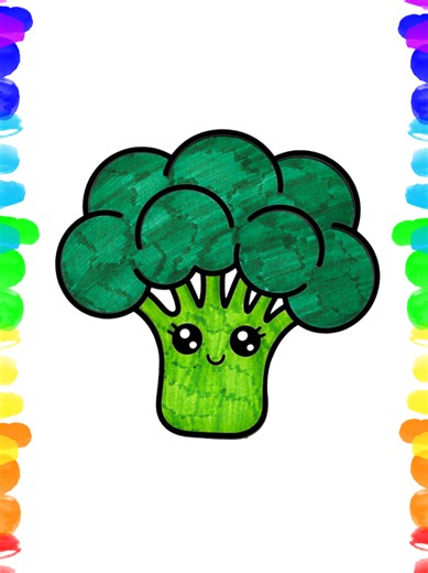 Cute Broccoli Drawing Tutorial and Printable