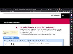 Chapter 8 Probability IGCSE Maths Lecture Part 1