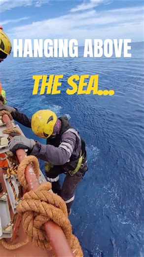 The Most Dangerous Job at Sea..#workingaloft #lifeatsea #merchantnavy #shipcrew #ocean #seaman
