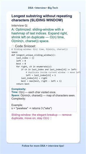 Google + Meta Sliding Window Question Explained 🔥#coding #interview #programming