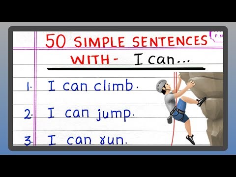 "I Can" Sentences | in English | Simple Sentences with "I Can" | 50 sentences