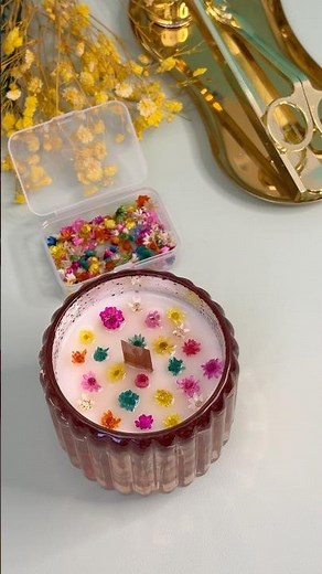 Floral Wood Wick Candle | ASMR DIY🌸✨