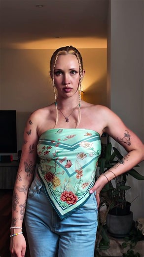 4 ways to wear a silk scarf as a top #silkscarf