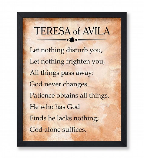 Teresa of Avila Poster - Let Nothing Disturb You Print - Motivational Quote Art - Inspiring Gift - Decor for Bedroom, Living Room - Etsy