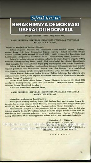 The End of the Liberal Democracy Era in Indonesia via the Presidential Decree of July 5, 1959
