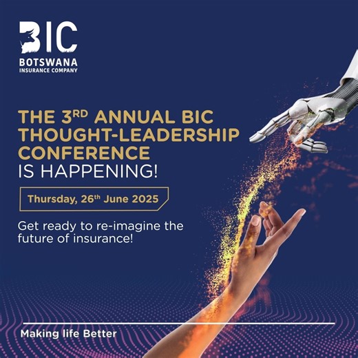 We're gearing up for another groundbreaking experience! 🚀 This June, we bring you the BIC Thought-leadership Conference for the 3rd year running! Get ready for thought-provoking experience that is sure to change the future of insurance 🤞🏼 Stay tune for more details coming soon, you won't want to miss this! #ThoughtLeadership #ReimaginingInsurance #HumanFirstDigitalAlways #BIC | Botswana Insurance Company