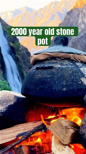 This Stone Pot Is 2000 Years Old — Watch What Happens! 😱🔥 #shorts #outdoorcooking