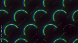 Circular pattern of wavy green and blue lines forms an intriguing design in this image Stock Video