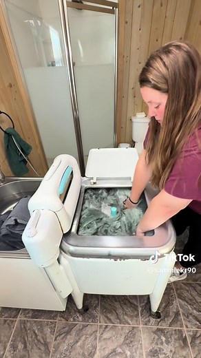 Washing a King Size Blanket in a 1953 Maytag Washer