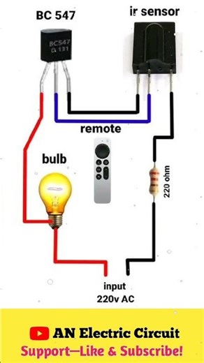 IR Sensor Remote Control Circuit | #shortsfeed #electricalindia #electronic #electroniccircuit