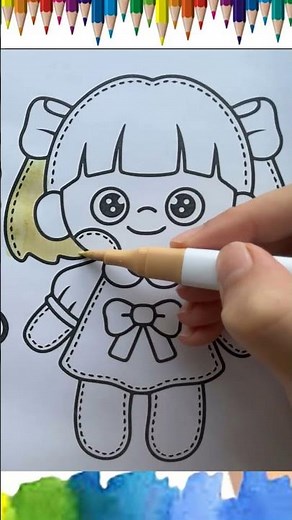 Tô màu búp bê dễ thương cho bé - Cute Doll Coloring pages for kids