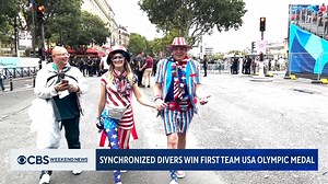 The Paris Olympics started with a bang on Friday night, including the return of Celine Dion to the global stage. The U.S. began collecting medals on day one, including a silver in women’s synchronized springboard diving and a gold in men’s swimming freestyle relay. https://cbsn.ws/46qT4TC | CBS Evening News