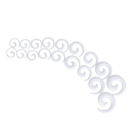 segolike 9 Pair Acrylic Spiral Taper Tunnel Ear Stretcher Expander Plugs Piercing White - Walmart.ca