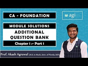 CA Foundation | ADDITIONAL QUESTION BANK | Part 1 | ICAI Module Solutions | Business Mathematics
