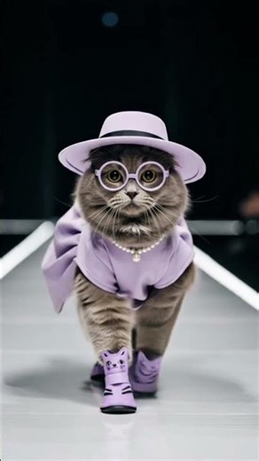 Amazing Cat Fashion Show 💜 (199) #ootdfashion #grwm #fashionstyle #DreamScreenAI