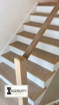 Stair install progress: treads, risers & handrails | Finish carpentry details 🔨