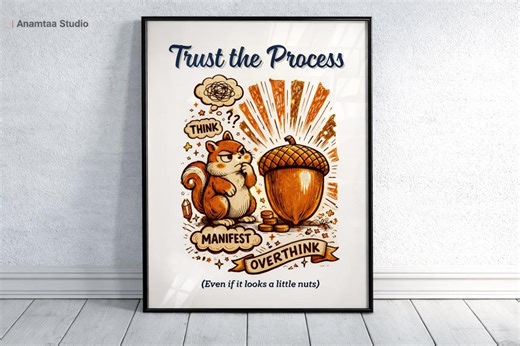 Squirrel Wall Art, Motivational Animal Poster, Office Decor (digital Download) - Etsy