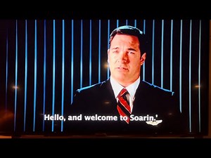 Soarin’ pre-show safety instructions from Chief Flight Attendant Patrick Warburton