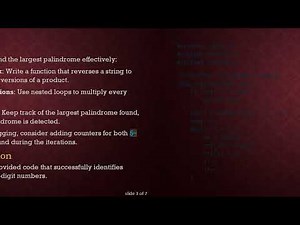 Finding the Largest Palindrome from the Product of Two 3-Digit Numbers