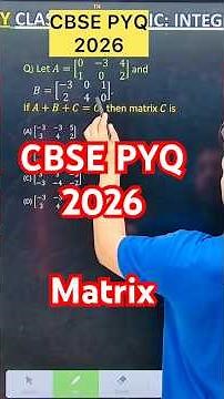 Title: “🔥 CBSE 2027 Matrix Question” Q) Let 𝐴=[(0 −3 4 1 0 2)] and 𝐵=[ (−3 0 1 2 4 0)]. If 𝐴+𝐵