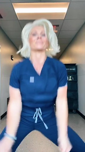 Finally tappin in #tapinchallenge #tapin #dancingnurse #dance #fitandphat #fyp #blondie #figsscrubs #goodvibes