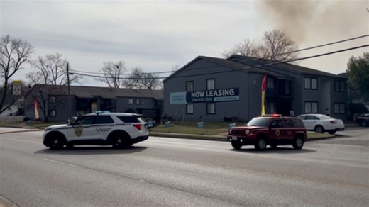 Firefighters are tackling a fire at Silverstone Apartments in Huntsville
