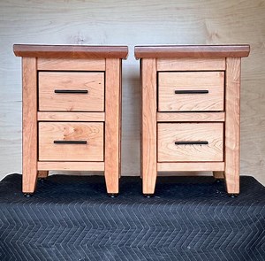 Handmade Cherry Bedside Table: Mid-century Modern Nightstand With Hidden Storage - Etsy