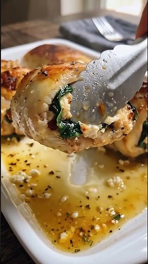 Spinach & Feta Stuffed Chicken Roll-Ups | Easy Low-Carb Healthy Dinner Recipe