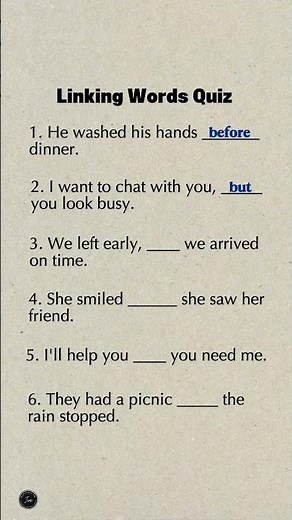 Linking Words Quiz | Can You Use These Connectors Correctly? • Test and Improve Your English Grammar