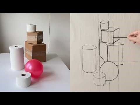 Drawing Demo: Using Organizational Lines for Accurate Proportions (Still Life Drawing)