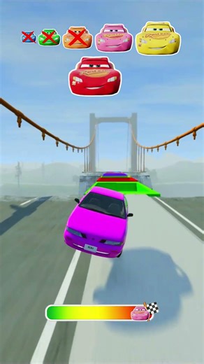 BIG VS SMALL Cars vs Pop It Bridge! 🏎️🌈