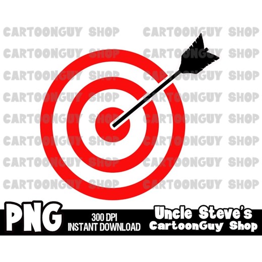 Sports Clip Art: Cartoon Red Archery Target PNG Clipart (digital Download) - Etsy