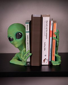 Hand Painted - Shelf Invader Bookend - Etsy
