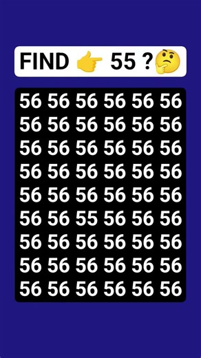 Find The Number 55 #shorts #ytshorts #quiz #quizgame #puzzle #iqtest #education