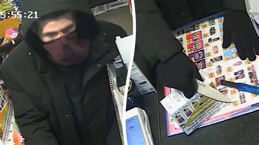 Shopkeeper fights off knife-wielding robber with a walking stick